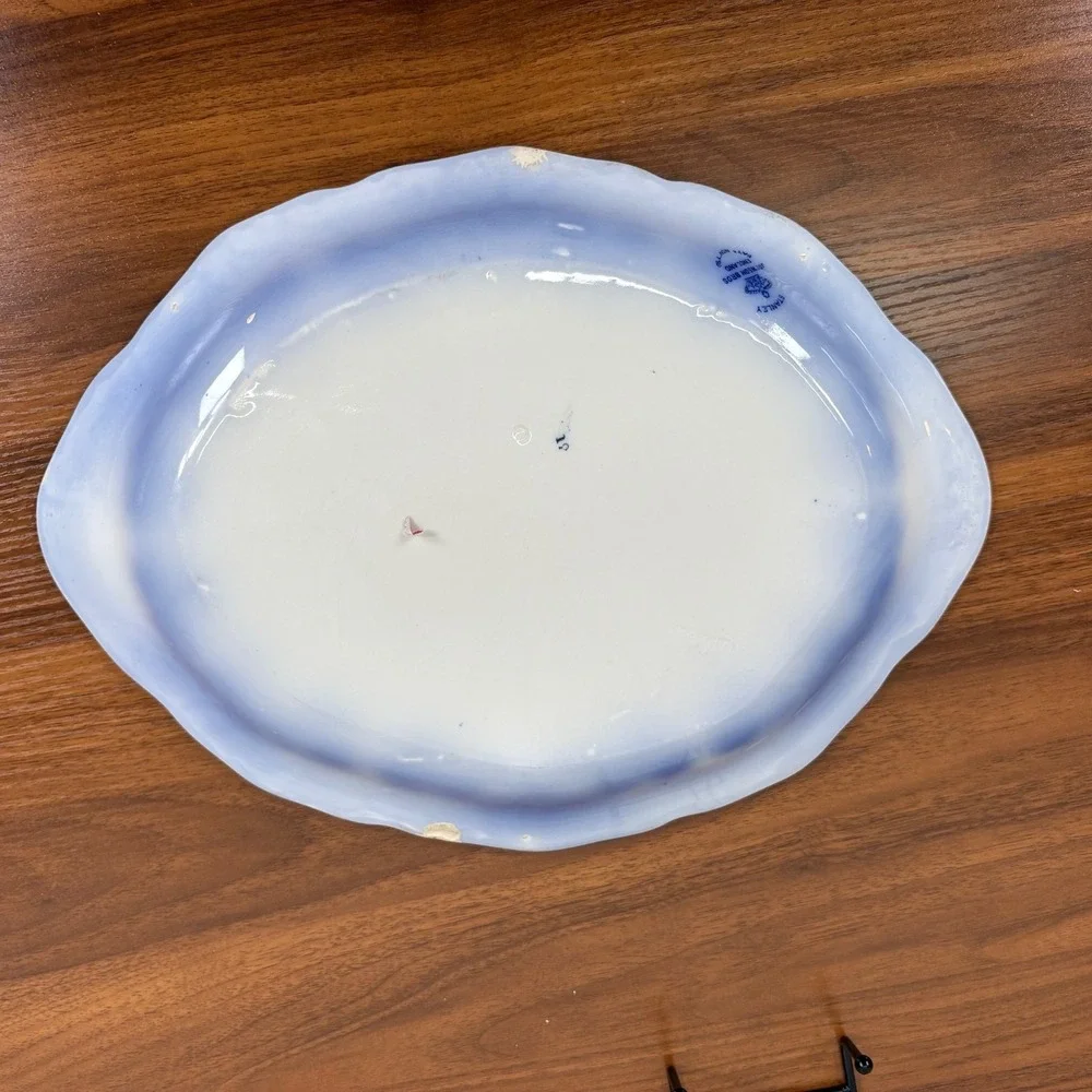 Antique Johnson Brothers Flow Blue Serving Platter 1899 14